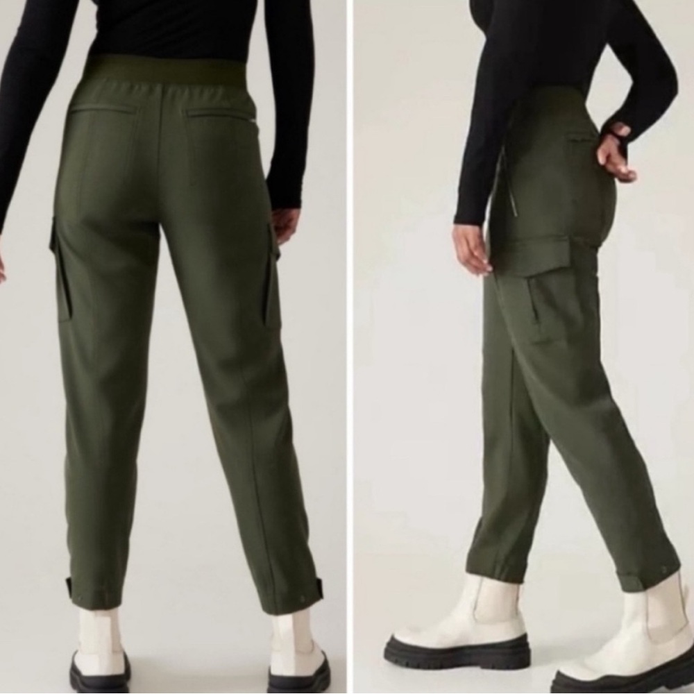 Athleta Olive Green Ankle Cargo Pants